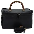 GUCCI Bamboo Vanity Hand Bag Leather 2way Black 013 2122 2491 Auth ar12149 - Gucci