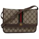 GUCCI GG Supreme Web Sherry Line Shoulder Bag PVC Leather Beige Red Auth 81049 - Gucci