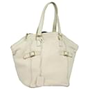 SAINT LAURENT Downtown Tote Bag Leather White 172460 Auth bs16036 - Saint Laurent