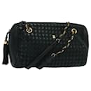 BALLY Ketten-Schultertasche aus Leder grün Auth 78289 - Bally