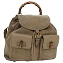 Zaino in suede beige GUCCI Bamboo 003 2058 0016 Auth 82702 - Gucci