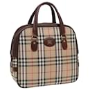 Burberrys Nova Check Hand Bag Canvas Beige Auth bs16012 - Autre Marque