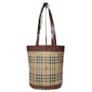 Burberry Vintage Haymarket Check Canvas Bucket Bag Beige/Braun