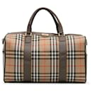 Brown Burberry Haymarket Check Travel Bag