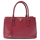 PRADA BN1874 LARGE GALLERIA SAFFIANO LEATHER RED HAND BAG - Prada