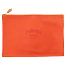 Pochette in cotone arancione GM Hermes Yachting - Hermès