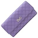 Dolce & Gabbana Purple Leather Bi-fold Long Wallet