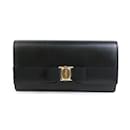 Salvatore Ferragamo Black Leather Bi-Fold Wallet