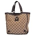 Sac fourre-tout en toile marron Gucci