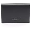 Yves Saint Laurent Black Leather Business Card Case