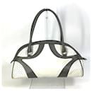 Bolso tote de cuero gris Prada