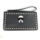 Fendi Black Leather Clutch Bag