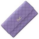 Dolce & Gabbana Purple Leather Bi-fold Long Wallet