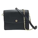 Borsa a spalla in pelle nera Tory Burch