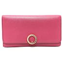 Portefeuille long en cuir rose Bvlgari - Bulgari