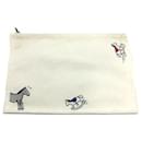 Pochette piatta Hermes Horse in bianco sporco - Hermès