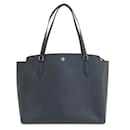 Tory Burch Navy Leather Tote Bag