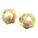 Chanel CC Mark Vintage Gold Clip Earrings