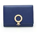 Bvlgari Blue Grain Leather Card Case - Bulgari