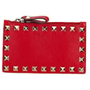 Valentino Rockstud Coin Case in Red Leather