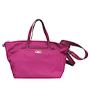 Salvatore Ferragamo Pink Leather and Nylon Handbag