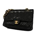 Sac à épaule en agneau noir Chanel