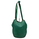 Loewe Green Leather Shoulder Tote Bag