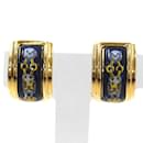 Hermes Navy and Yellow Gold Enamel Clip Earrings - Hermès