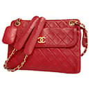 Chanel Rote Lammleder Schultertasche