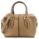 Beige Lederhandtasche von Tod's