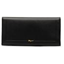 Cartera larga de cuero negro Salvatore Ferragamo