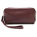 Bottega Veneta Bordeaux Leather Clutch Bag