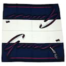 Gucci Silk Scarf in Navy and White