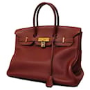 Sac à main Hermes Birkin 35 en Rouge H - Hermès