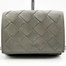 Bottega Veneta Intrecciato Gray Leather Trifold Wallet