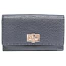 Portefeuille long en cuir bleu marine Fendi Selleria