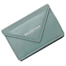 Balenciaga Tri-Fold Wallet in Gray and Light Blue