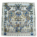 Hermes Petit Carre 40 ASTRES et SOLEILS Gray Silk Scarf - Hermès