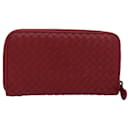 BOTTEGA VENETA INTRECCIATO Long Wallet Leather Red Auth yk13729 - Autre Marque