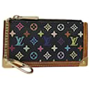 LOUIS VUITTON Monogram Multicolor Pochette Cles Purse Black M92654 Auth 82986 - Louis Vuitton