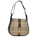 Burberrys Nova Check Schultertasche aus Canvas Beige Auth 84069 - Autre Marque