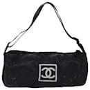 CHANEL Sportlinie Drum Tasche Schultertasche aus schwarzem Vinyl mit CC Auth bs15851 - Chanel