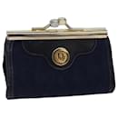 Porte-monnaie Gamaguchi en toile Trotter Christian Dior bleu Auth yk13757