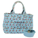 PRADA Canapa PM Borsa a mano in tela 2way Blu Auth 82878 - Prada