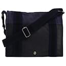 HERMES Fourre Tout Bassas PM Shoulder Bag Canvas Black Navy Auth bs16090 - Hermès