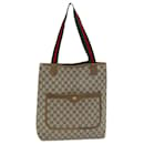 GUCCI GG Supreme Web Sherry Line Tote Bag PVC Beige Rouge 39 02 003 Auth yk13803 - Gucci