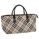 Burberrys Nova Check Hand Bag Canvas Beige Auth yb587 - Autre Marque