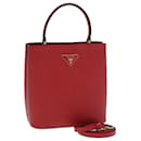 PRADA Bolso de mano de cuero Safiano 2 vías Rojo Auth 83162 - Prada