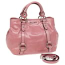 Sac à main Miu Miu en cuir 2 voies rose Auth yk13681