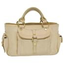 CELINE Boogie bag Hand Bag Leather Beige Auth ti1845 - Céline